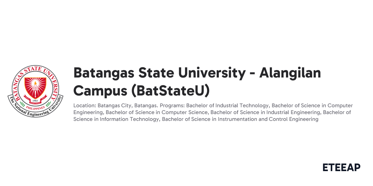 Cics Bsu Batangas State University - Alangilan Campus (BatStateU) | ETEEAP