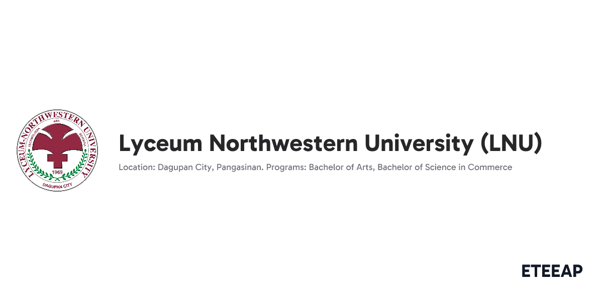 Lyceum Northwestern University (LNU) | ETEEAP